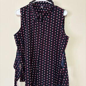 Tommy Hilfiger Collared Sleeveless Blouse with tie waist (3 for $75)